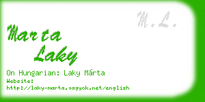 marta laky business card